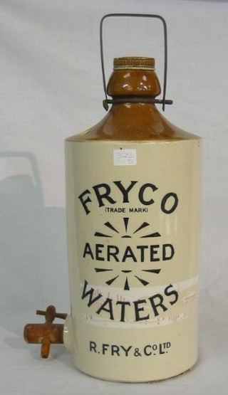 A stoneware flagon marked Fyco Aerated Waters R Fry & Co Ltd