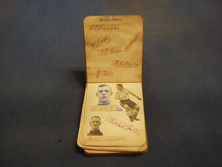 An autograph album containing footballers autographs, Crystal Palace 1938-39, Ipswich, QPR, Northampton, Wolves, Everton, Bristol Rovers, Charlton, Charlton Athletic, Aston Villa, Bristol City, Luton, Huddersfield Town, Preston Northend, Portsmouth, Arsenal, Derby County, Liverpool