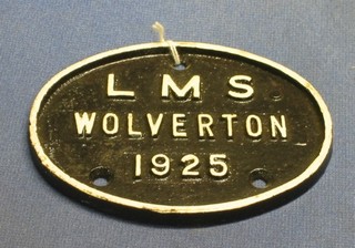 An LMS Wolverhampton 1925 locomotive/coach plate 5"