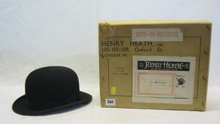 A gentleman's light weight bowler hat by Henry Heath, boxed