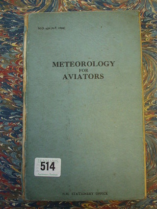 2 books "Royal Air Force Note Book for work shop and Laboratory Records, Meteorology for Aviator's", 1 vol. Bennett "The Complete Navigator", 1 vol Burtons "Nautical Tables" and 1 vol. "Specimen Performance Charts"