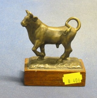 A bronze figure of a standing bull 3"