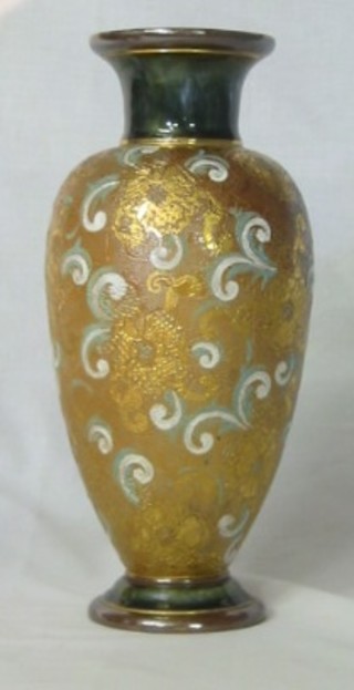 A Royal Doulton salt glazed vase, the base impressed HN Royal Doulton 12"