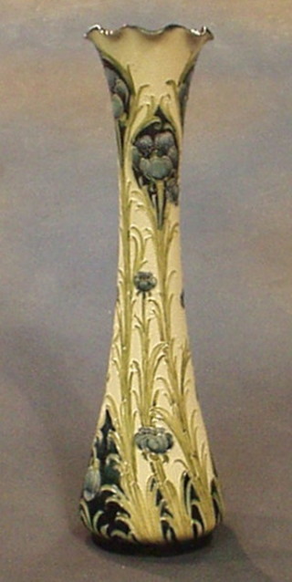 A Moorcroft Florianware vase, the base with signature and RD no. 401753  registered number 326470, 12" (base with 2 chips)