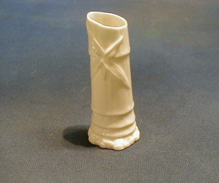 A Royal Worcester blanc de chine bamboo shaped vase, base marked 1049 4"