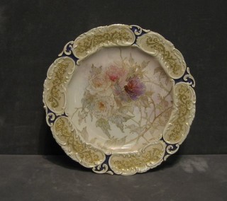 2 circular Burslem Doulton plates with floral decoration 9"