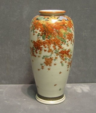 A 19th Century Japanese Satsuma porcelain bowl decorated court figures 6" and a vase decorated trees 9"