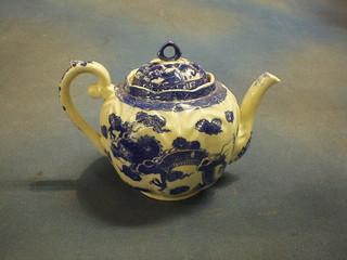 A 19th Century Oriental blue and white porcelain teapot