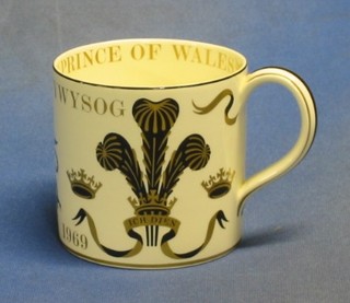 A Wedgwood mug to commemorate the Investiture of HRH THe Prince of Wales 1969