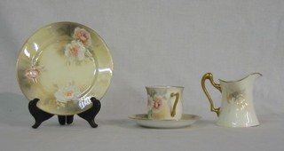 A 37 piece Anglo Polish tea service comprising 2 bread plates, 12 tea plates, sugar bowl, cream jug, 12 saucers and 9 cups