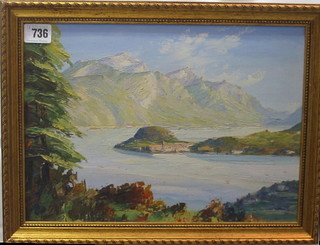 Oil painting on canvas "Study of  a Loch" 10" x 13"
