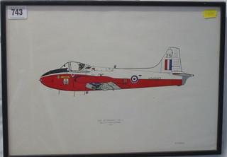 After R I MacEbory, Royal Air Force BAC Jet Provest T.Mk 3, number 3 FTS RAF Leaming 1970 print 10" x 15"