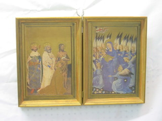 A reproduction coloured Icon 9" x 14" contained in 2 frames