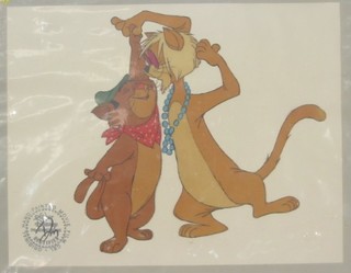 2 Walt Disney limited edition coloured prints "The Lady and The Tramp" 12" x 16"