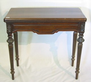 A 19th Century French rosewood D end card table
