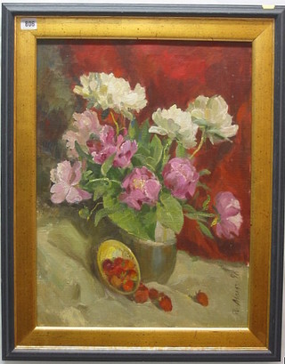 Petro Magro, oil painting on canvas "Vase of Flowers" 23" x 17"