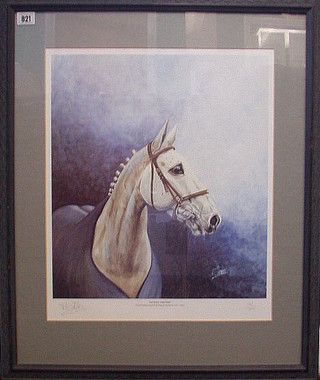 After S L Glass, a limited edition coloured print "Desert Orchid" 175/750 17" x 15"