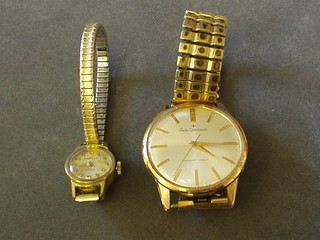 A gentleman's Seiko Sportsmatic wristwatch, contained in a gilt metal case and a lady's wristwatch