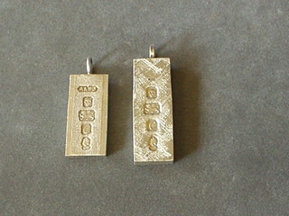 2 silver ingot pendants