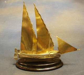 An Eastern silver model of a 2 masted ship