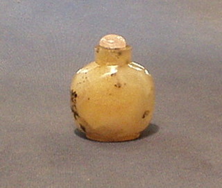 A 19th Century Oriental grey glass snuff bottle 3"