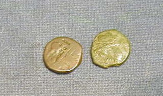 2 early bronze coins