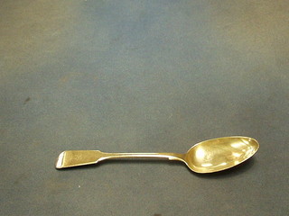 A Victorian silver fiddle pattern table spoon