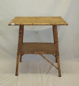 A bamboo rectangular 2 tier occasional table 26"