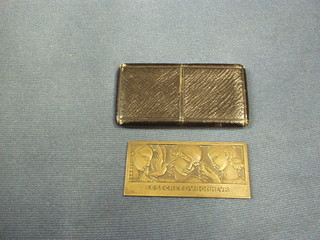 A French Art Nouveau bronze plaque by Jean Vernan depicting 3 ladies 3",  in leather carrying case