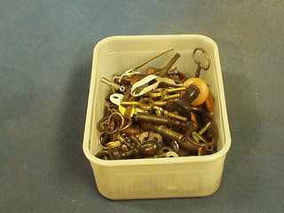 A collection of various clock keys