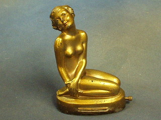 A 1930's spelter table light in the form of a seated lady 7"