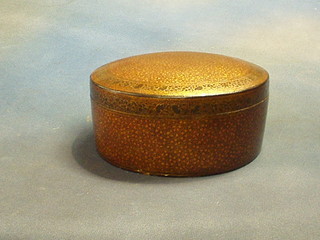 A circular lacquered Oriental box cover 8"