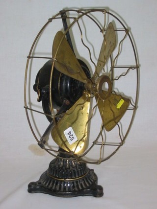 An Ediswan iron and brass electric fan No. 2429