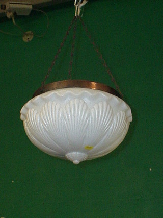 A 1930's opaque glass circular light shade