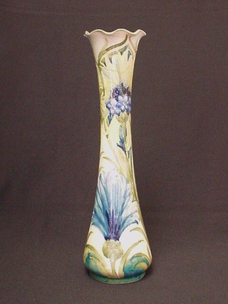 A MacIntyre Cornflower pattern vase, the base with Moorcroft signature and brown MacIntyre mark 12" (f and r) (NB: a very similar vase to this one, was sold last month)