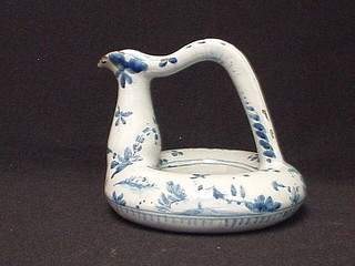 An 18th/19th Century "Delft" tin glazed pottery ewer of circular form  4" 