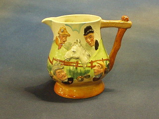 A Thorntons pottery musical jug "Widdicombe Fair", 6"