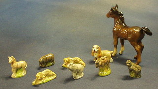 8 various Wade Whimsies  and a Beswick figure of a foal