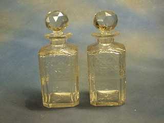 2 19th Century cut glass spirit decanters