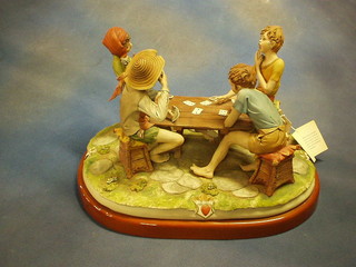 A fine quality Capo di Monte biscuit porcelain figure group "The Cheat"