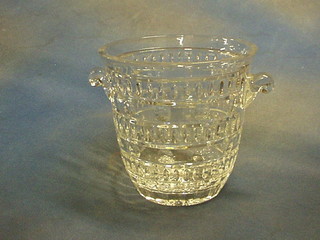 A glass twin handled wine cooler 7 1/2"