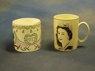 A Wedgwood commemorative mug - Marriage of HRH Princess Anne to Capt. Mark Philips November 14th 1973, designed by Richard Guyatt and a Wedgwood Silver Jubilee mug designed by Snowden