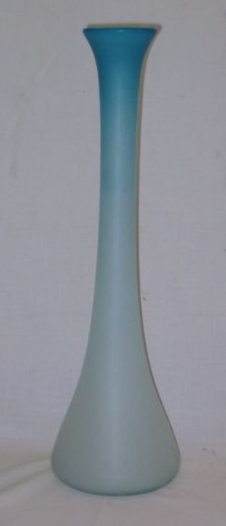 A Victorian turquoise opaque glass waisted specimen vase 21"