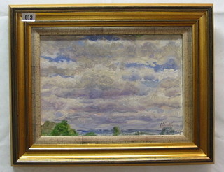 Veunid Kudryavtzeu, oil painting on board "Sky Scape" 10" x 13 1/2"