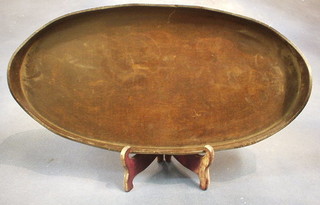 An oval mahogany tray 17" 