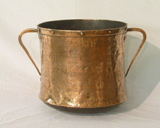 An Eastern copper twin handled pot 11"