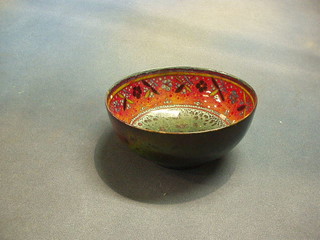 A Royal Doulton flambe lustre pedestal bowl, the base marked Cqzi No. 430FA Royal Doulton (cracked) 6 1/2"