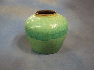A 19th Century Oriental Celadon ground ginger jar 9"