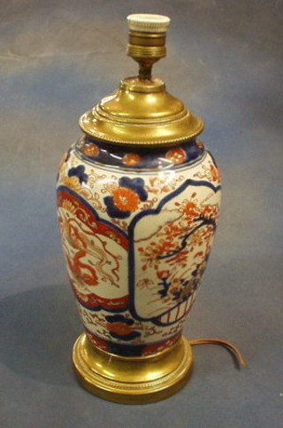 A 19th Century Japanese Imari porcelain vase 10" converted to an electric table lamp