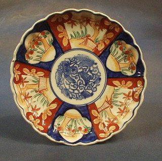 A 19th Century Japanese Imari porcelain plate with lobed body and panel decoration 9"